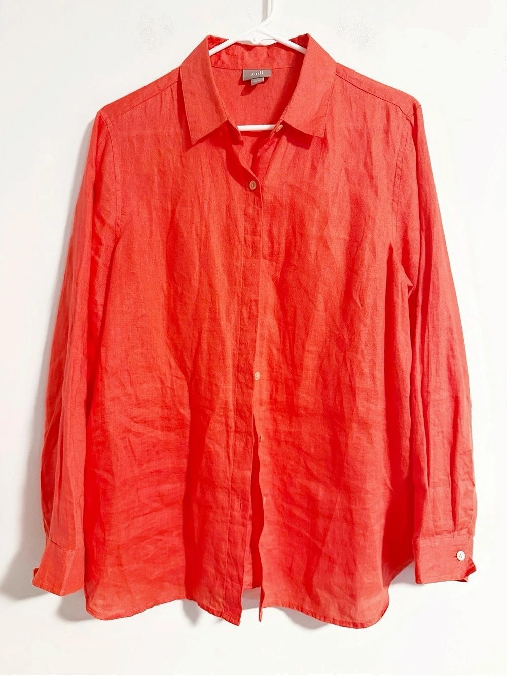 J. Jill 100% Linen Long Sleeve Button Down Shirt Size Small